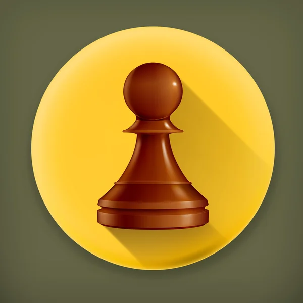 Chess Pawn, long shadow vector icon — Stock Vector