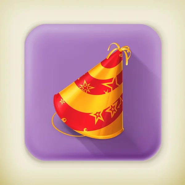 Chapeau de fête, longue icône d'ombre — Image vectorielle