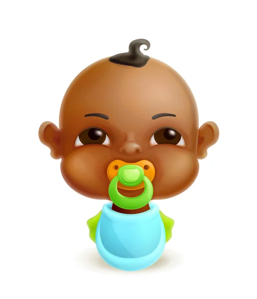 African baby, vector icon — Stock Vector