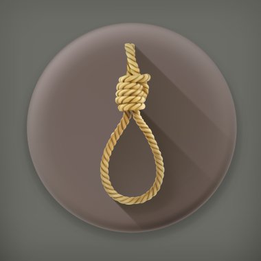 hangmans düğüm uzun gölge vektör simgesi