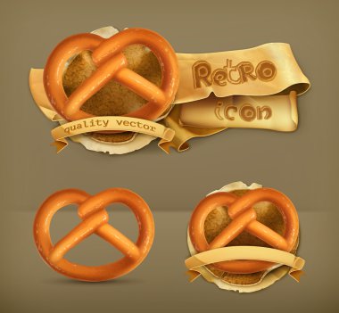 Simit, retro vektör simgesi