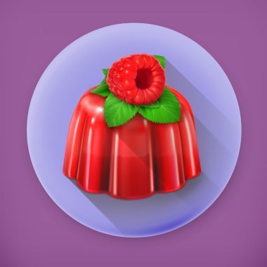 Himbeer-Gelee, lange Schatten-Vektor-Symbol