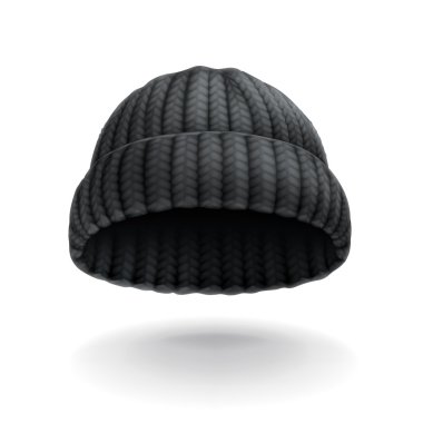 Beanie, siyah başlık vektör simgesi