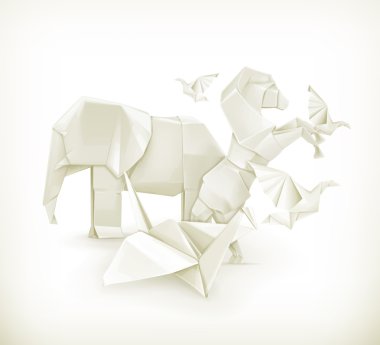 Origami hayvan, vektör çizim