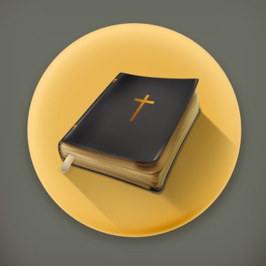 Bible, uzun gölge vektör simgesi