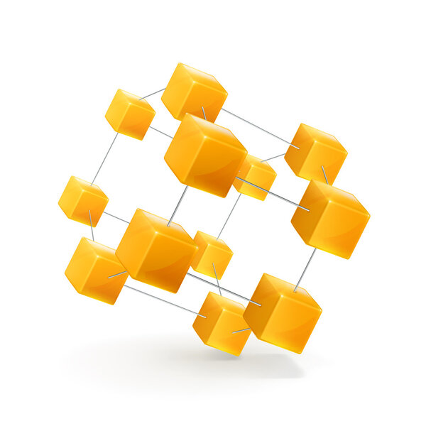 Structure of cubes vector icon