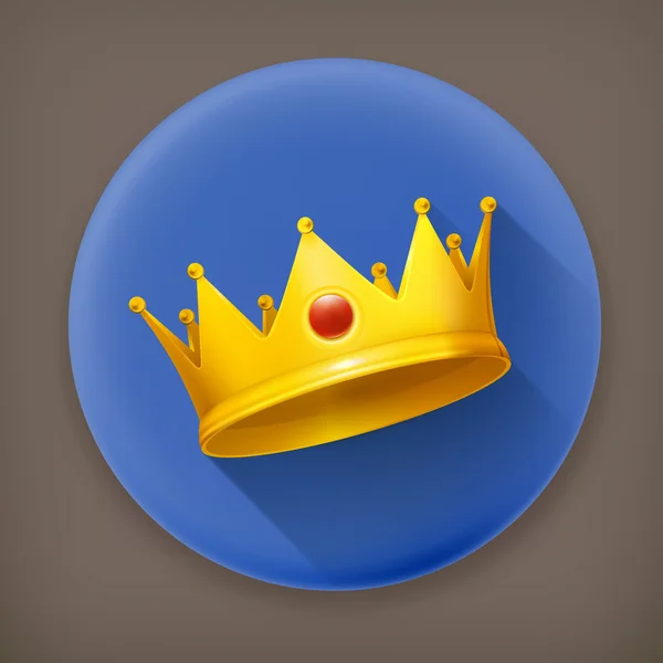 Corona real, icono largo vector sombra — Archivo Imágenes Vectoriales