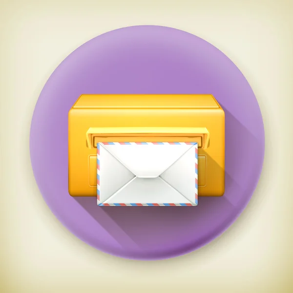 Oficina de correos, icono largo vector sombra — Archivo Imágenes Vectoriales