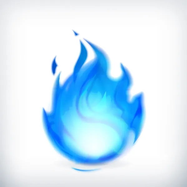 Fuego azul, icono de vector — Vector de stock