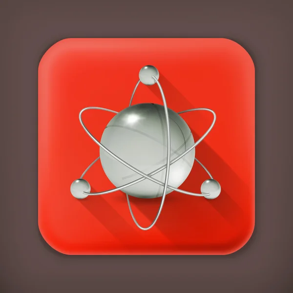 परमाणु, लंबी छाया वेक्टर प्रतीक — स्टॉक वेक्टर