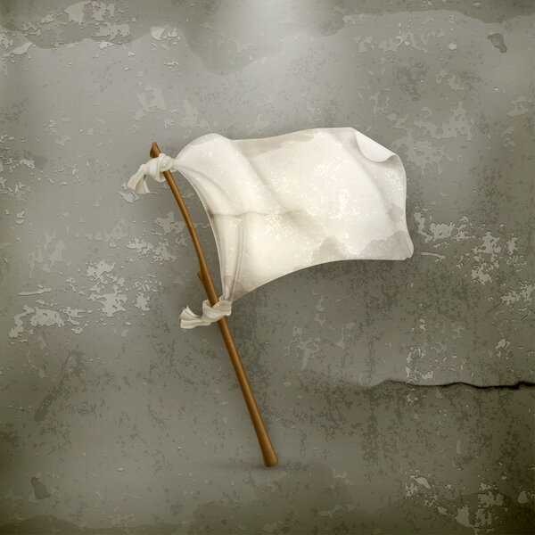White flag old style vector