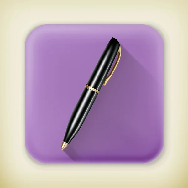 Pluma, icono largo vector sombra — Vector de stock