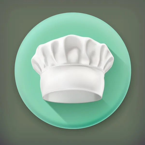 Chef sombrero, icono largo vector sombra — Vector de stock