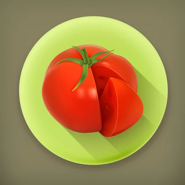 Tomate, icône vectorielle ombre longue — Image vectorielle