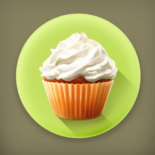 Cupcake, lange schaduw vector pictogram — Stockvector