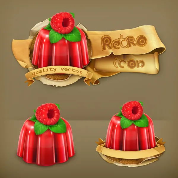 Raspberry jelly, retro vector icon