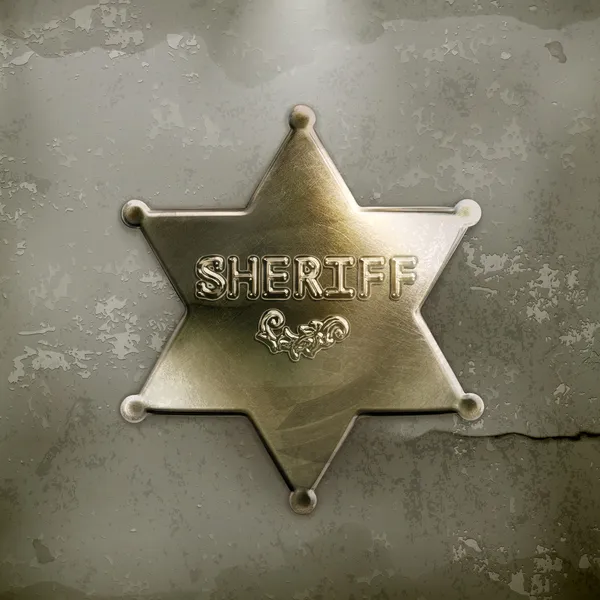 Sheriff estrella, vector de estilo antiguo — Vector de stock