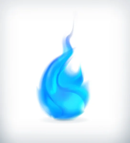 Fuego azul, icono de vector — Vector de stock