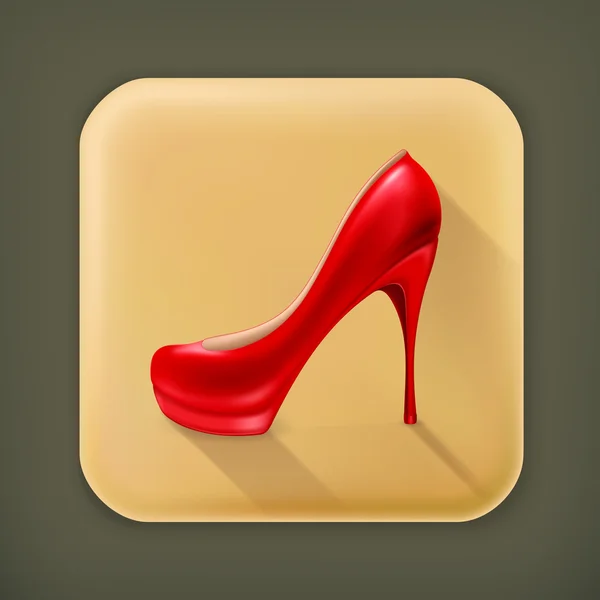 Női cipő, hosszú árnyék ikon — Stock Vector
