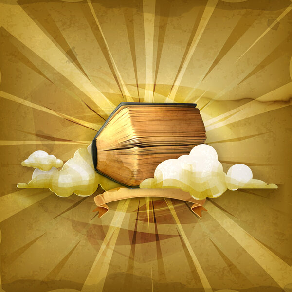 Ancient book, old style vector background