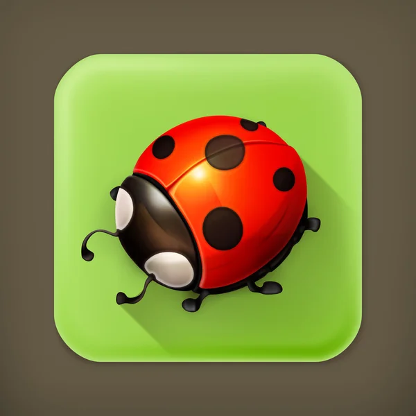 Ladybug, long shadow vector icon — Stock Vector