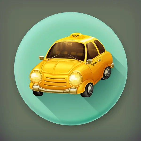 Taxi, icono largo vector sombra — Archivo Imágenes Vectoriales