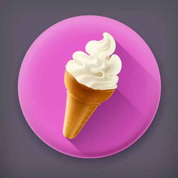 Helado suave icono largo vector sombra — Archivo Imágenes Vectoriales