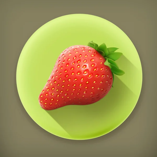 Strawberry, ikon vektor bayangan panjang - Stok Vektor