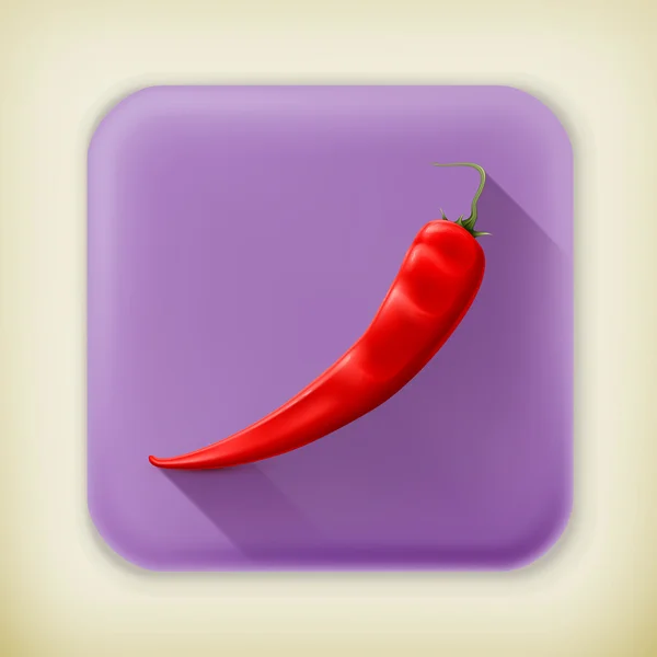 Hot pepper, long shadow vector icon — Stock Vector