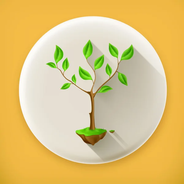 Árbol largo sombra vector icono — Vector de stock