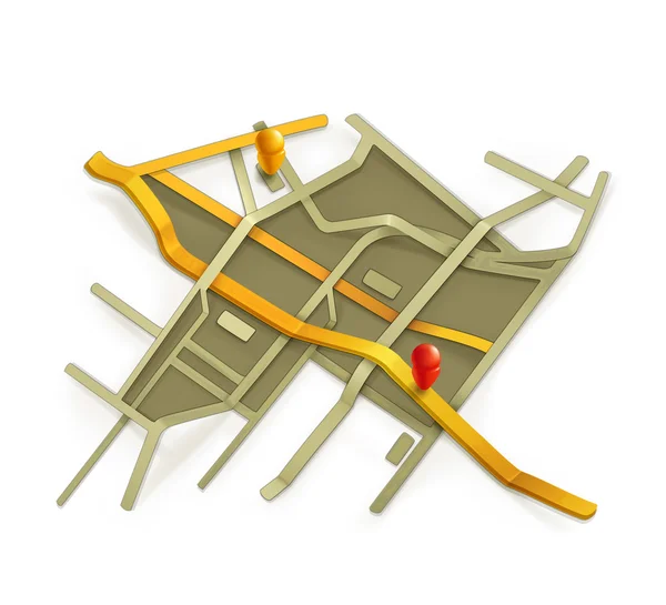 Mappa della città, vettore — Vettoriale Stock