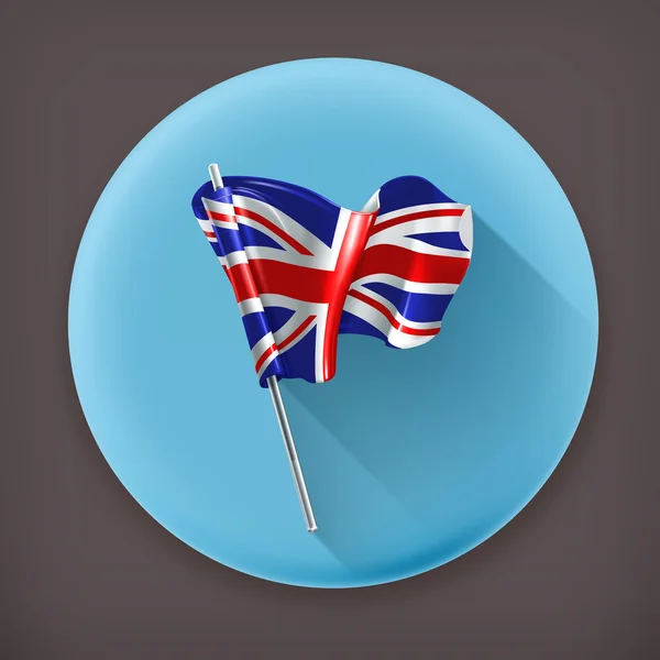 Vlajka Spojeného království, dlouhý stín vektorové ikony — Stockový vektor