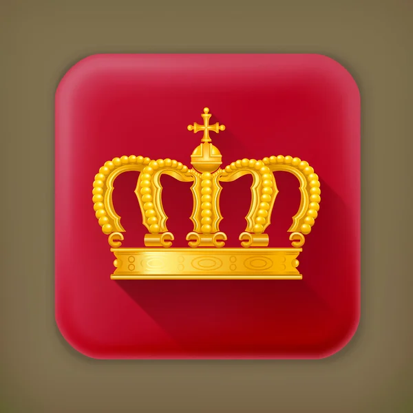 Crown, long shadow vector icon — Stock Vector