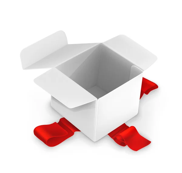 White cardboard box, vector — Stock Vector