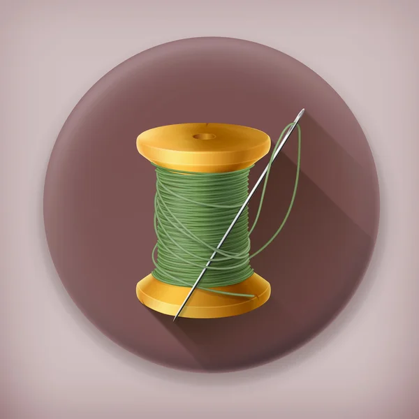 Spool of thread, long shadow vector icon Stock Illustration