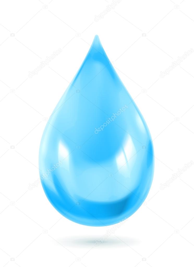 Blue water drop icon, vector