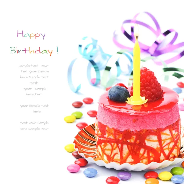 Colorful birthday cake — Stock Photo, Image