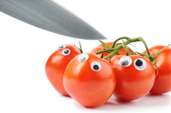 Grappige tomaten met googly ogen — Stockfoto