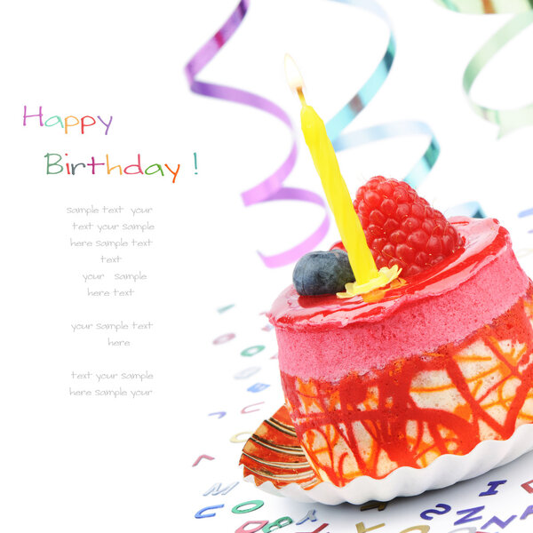 Pastel de cumpleaños colorido — Imagen de stock Pastel de cumpleaños colorido Imagen De Stock