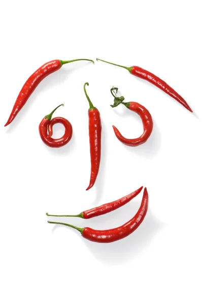 Legrační obličej od chili peppers — Stock fotografie