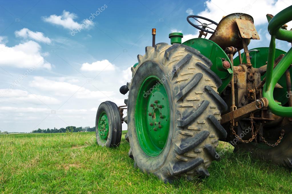 Old green tractor