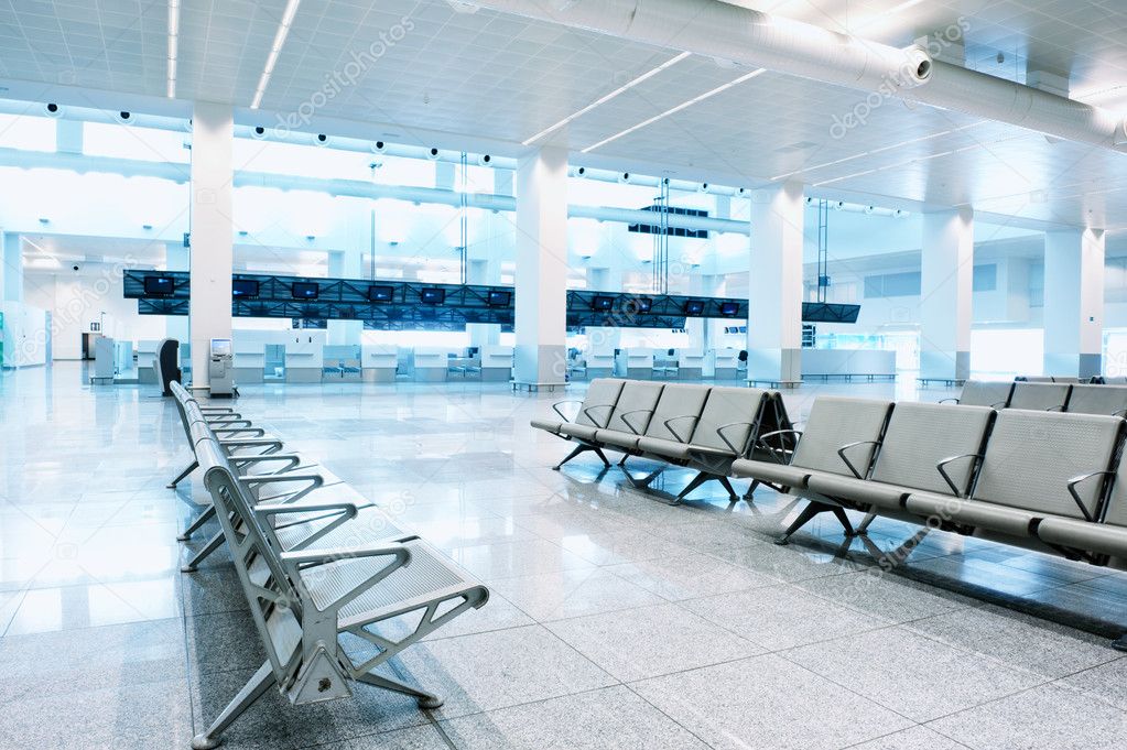 salle d'attente dans le terminal de l'aéroport — Photographie
