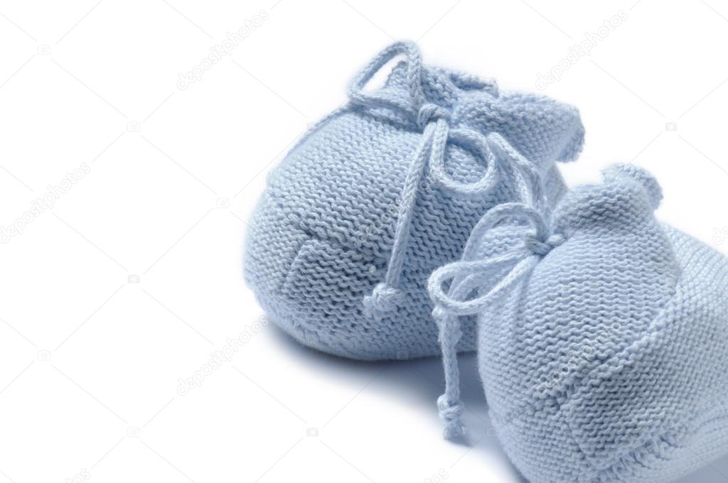 Blue baby booties