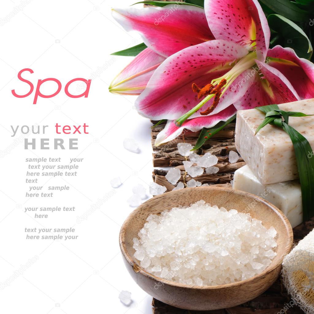 Spa set with lily