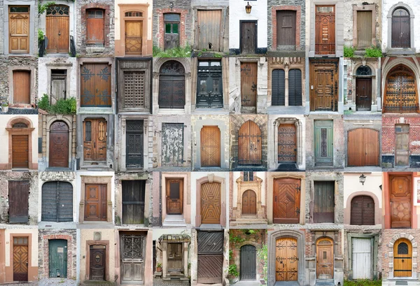 Set van 55 oude deuren en poorten — Stockfoto