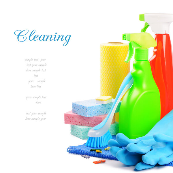 Colorful cleaning products