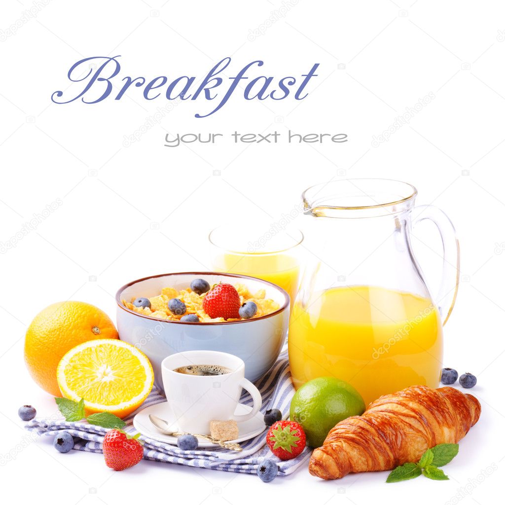 Fresh healthy breakfast with copyspace