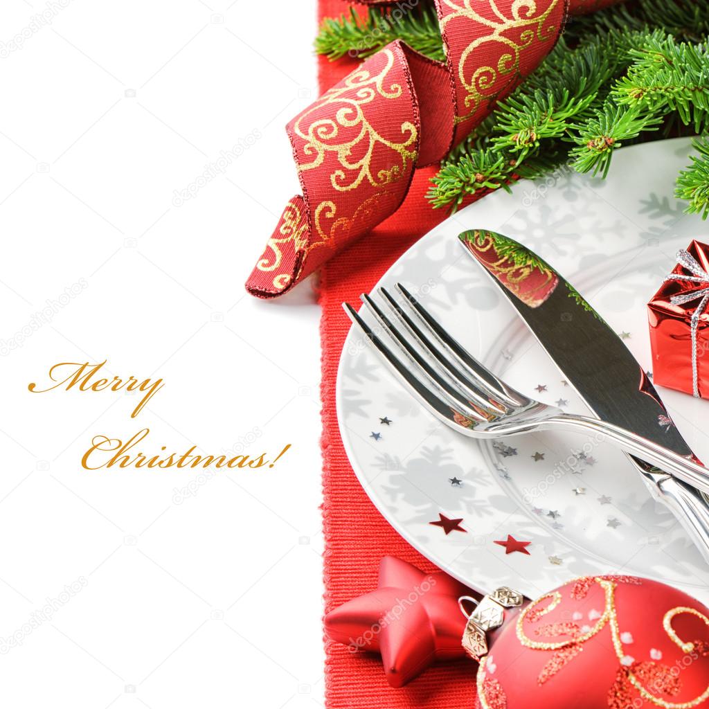 Christmas menu concept isolated over white