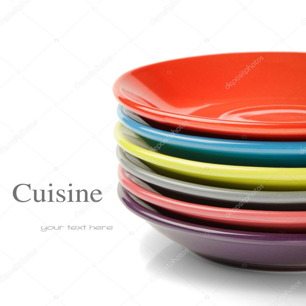 Stack of colorful plates