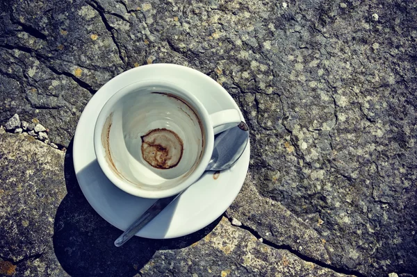 Вид сверху пустой чашки кофе — стоковое фото